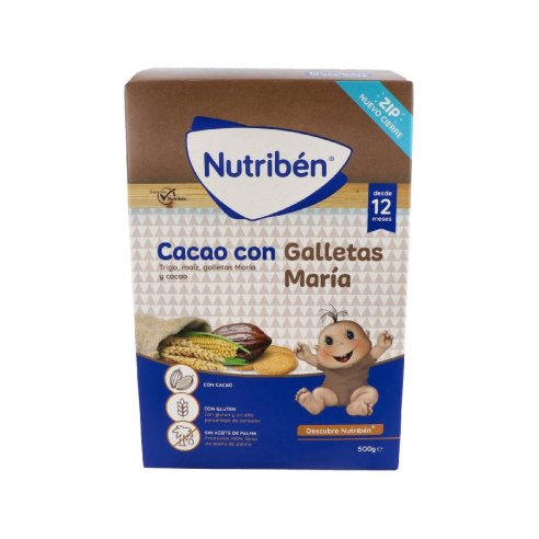 NUTRIBEN CACAO CON GALLETAS MARIA  1 ENVASE 500 G